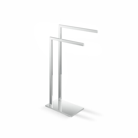 Towel rack for 2 towels / rectangular profile and base / polished steel #1