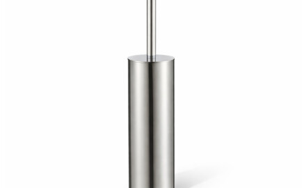 Freestanding, self-centering toilet brush / chrome
