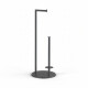 Toilet paper holder + spare rolls / round profile and base / matte black #1