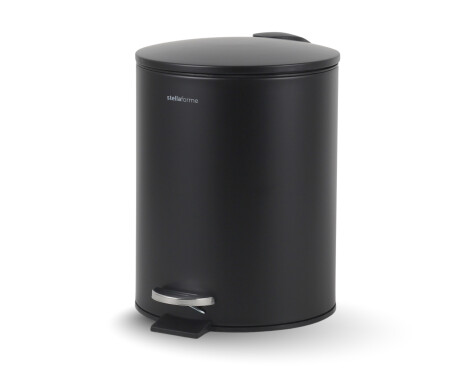 BUDGET Round 5 L Pedal Bin, Soft Close / Matte Black Steel