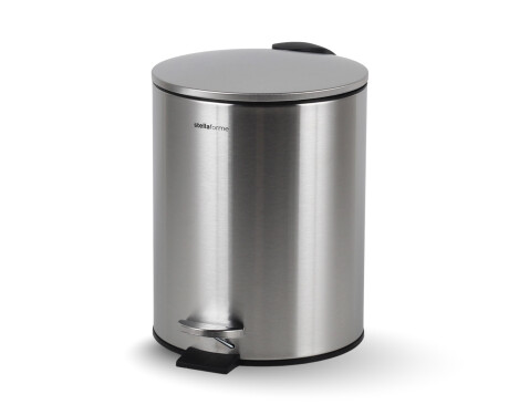 BUDGET Round 5 L Pedal Bin, Soft Close / Satin Stainless Steel