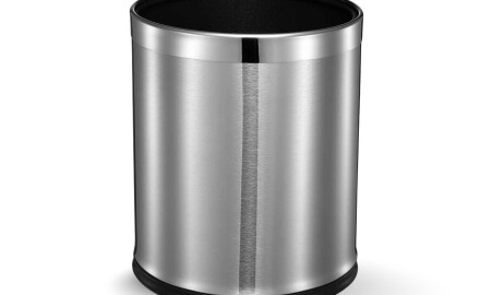 9-liter open basket / removable housing / brushed steel, polished steel rim
