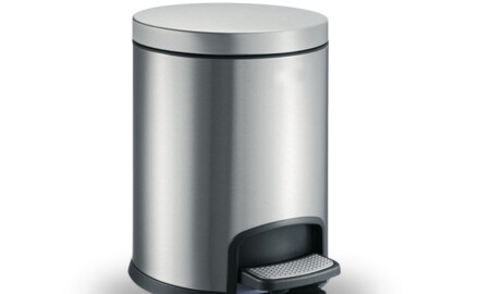 PREMIUM Round 5 L Pedal Bin, Soft Close / Satin Stainless Steel