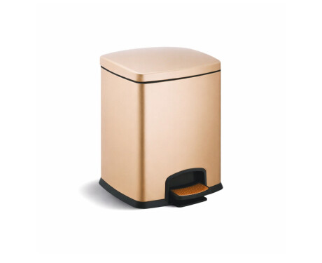 PREMIUM Rectangular 5 L Pedal Bin, Soft Close / Champagne
