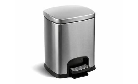 PREMIUM Rectangular 5 L Pedal Bin, Soft-Close / Satin Stainless Steel