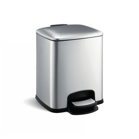PREMIUM Rectangular 8 L Pedal Bin, Soft-Close / Satin Stainless Steel #1