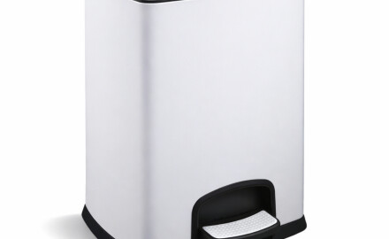 PREMIUM Rectangular 20 L Pedal Bin, Soft-Close / White