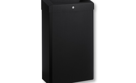 30-liter trash can with open lid, R1 series / matte black stainless steel