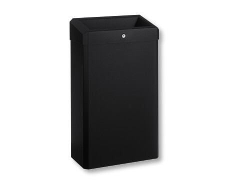 30-liter trash can with open lid, R1 series / matte black stainless steel