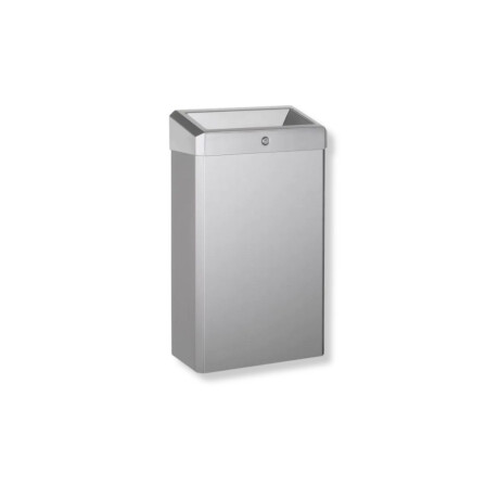30-liter trash can with open lid, R1 series / brushed stainless steel #1