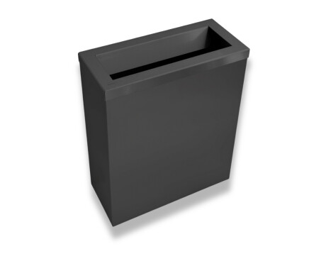 25L Trash Can, Lid with Opening / Stainless Steel, Matte Black