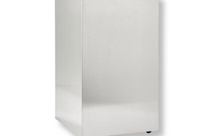 60-liter square under-counter trash can on wheels / brushed stainless steel