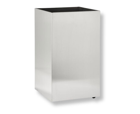 60-liter square under-counter trash can on wheels / brushed stainless steel
