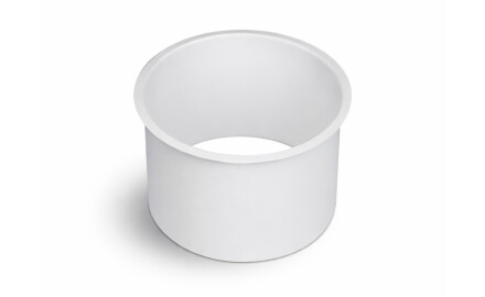 Round countertop trash can collar, Ø150 / matte white stainless steel