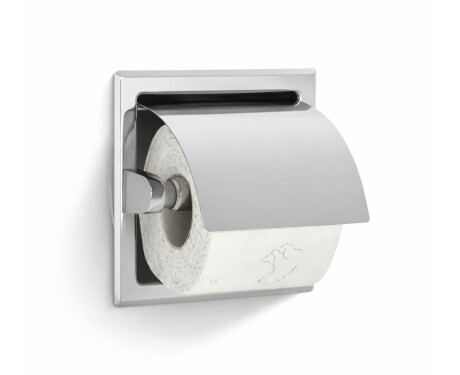 Toilet Paper Holder / Flush-Mounted / Polished Steel