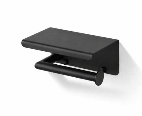 Toilet paper holder / with shelf / matte black
