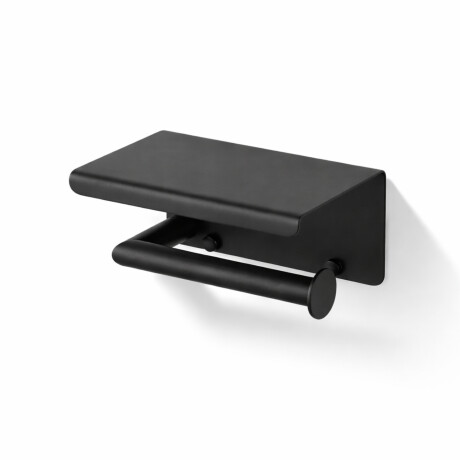 Toilet paper holder / with shelf / matte black #1