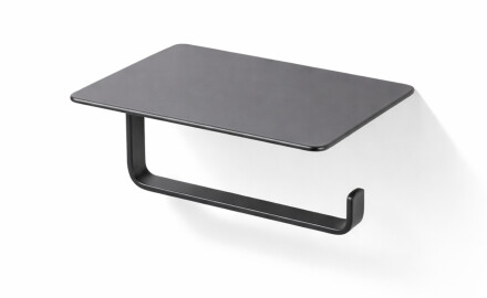 Toilet paper holder / with shelf / matte black