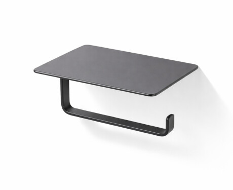 Toilet paper holder / with shelf / matte black