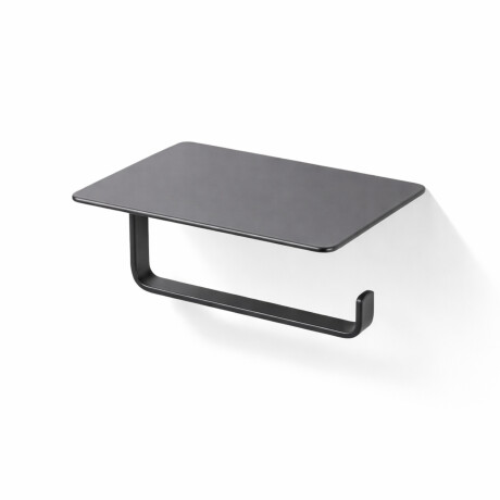 Toilet paper holder / with shelf / matte black #1