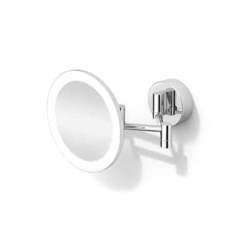 3x magnifying cosmetic mirror, round, LED-backlit, with smooth light color adjustment, tiltable, dual-arm / chrome #1