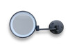 3x magnifying cosmetic mirror, round, with neutral-color LED lighting, tiltable, dual-arm design / matte black
