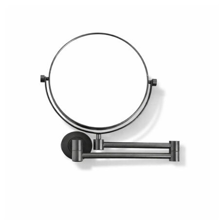 Compact mirror, straight / 3x magnification, round, tilting, dual-arm / matte black #1
