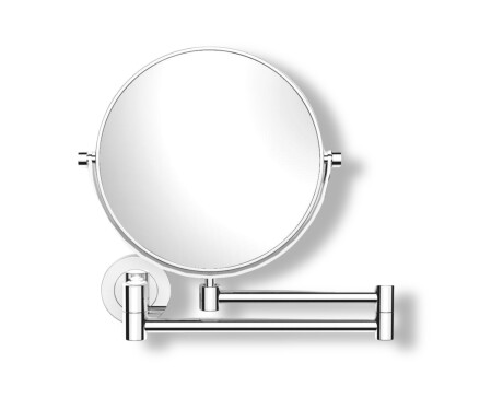 Compact mirror, straight / 3x magnification, round, tiltable, dual-arm / chrome
