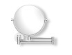 Compact mirror, straight / 5x magnification, round, tiltable, dual-arm / chrome