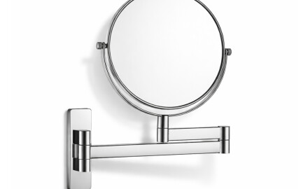 Compact mirror, straight / 3x magnification, round, tiltable, dual-arm / chrome