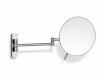 3x magnifying cosmetic mirror, round, tilting, with dual-arm mount / chrome