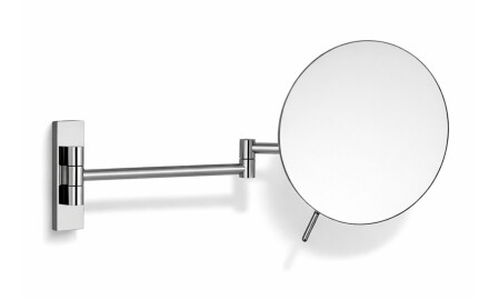 3x magnifying cosmetic mirror, round, tilting, with dual-arm mount / chrome