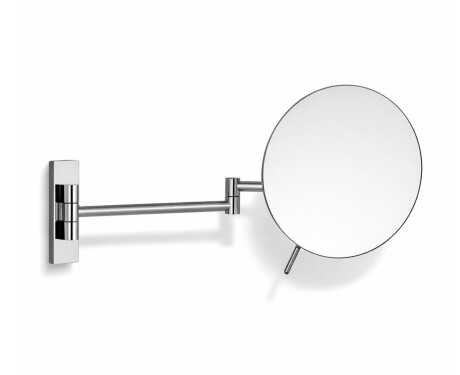 3x magnifying cosmetic mirror, round, tilting, with dual-arm mount / chrome