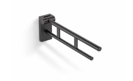 PREMIUM Tilting Support Handrail for People with Disabilities, Ø32, 60 cm / Matte Black Stainless Steel