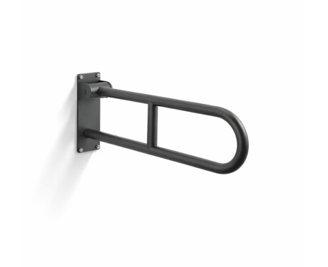 Support Handrail for People with Disabilities, Ø32, Curved, Tilting, STANDARD - 60 cm / Stainless Steel, Matte Black
