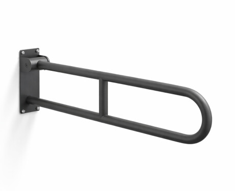 Support Handrail for People with Disabilities, Ø32, Curved, Tilting, STANDARD - 80 cm / Stainless Steel, Matte Black