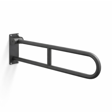 Support Handrail for People with Disabilities, Ø32, Curved, Tilting, STANDARD - 80 cm / Stainless Steel, Matte Black #1