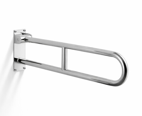 Support rail for people with disabilities, Ø32, curved, tilting, STANDARD - 80 cm / polished stainless steel