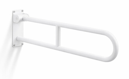 Support Handrail for People with Disabilities, Ø32, Curved, Tilting, STANDARD - 80 cm / Stainless Steel, Matte White