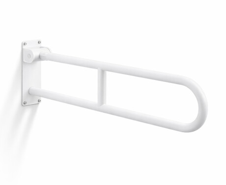 Support Handrail for People with Disabilities, Ø32, Curved, Tilting, STANDARD - 80 cm / Stainless Steel, Matte White