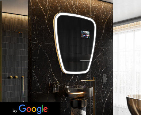 SMART Irregular Bathroom Mirror LED Z222 Google