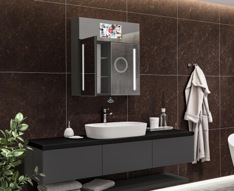 Smart LED Illuminated Mirror Medicine Cabinet - L02 Sarah 26,2" x 28,3" #12