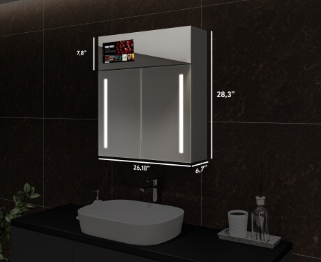 Smart LED Illuminated Mirror Medicine Cabinet - L02 Sarah 26,2" x 28,3" #3