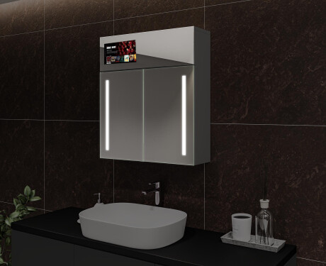 Smart LED Illuminated Mirror Medicine Cabinet - L02 Sarah 26,2" x 28,3" #7