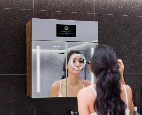 Smart LED Illuminated Mirror Medicine Cabinet - L02 Sarah 26,2" x 28,3" #8