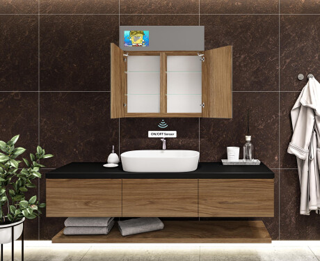 Smart LED Illuminated Mirror Medicine Cabinet - L02 Sarah 26,2" x 28,3" #9