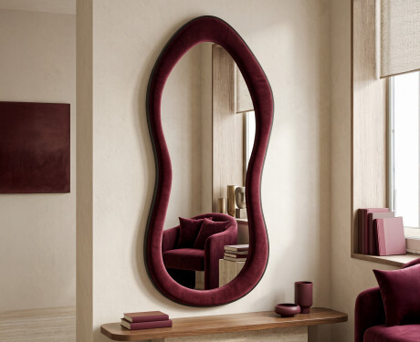 Upholstered mirror with an irregular shape - Velora Soffio