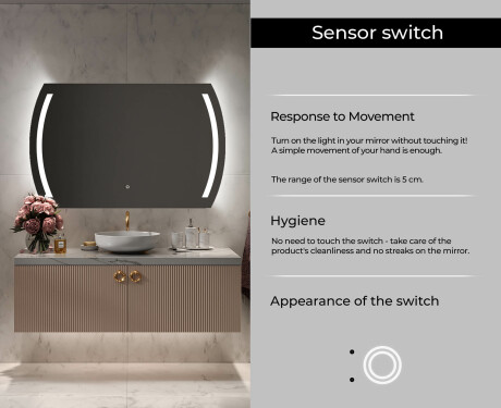 Designer Backlit LED Bathroom Mirror L67 #5