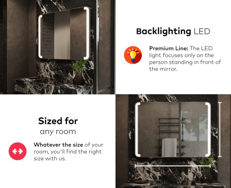 Illuminated Bathroom Mirror LED Lighting L144 #5