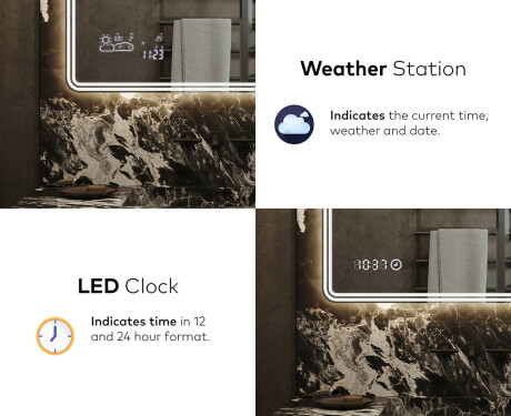 Bathroom Mirror LED Lighted Rectangular L148 #7